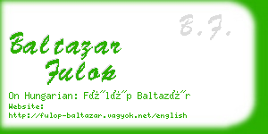 baltazar fulop business card